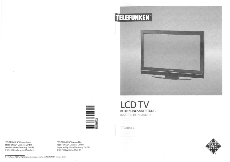 Página 1 del manual Manual de usuario Telefunken T32A884C