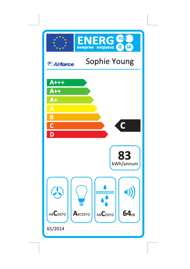 Página 1 del manual Etiqueta energética Airforce Sophie