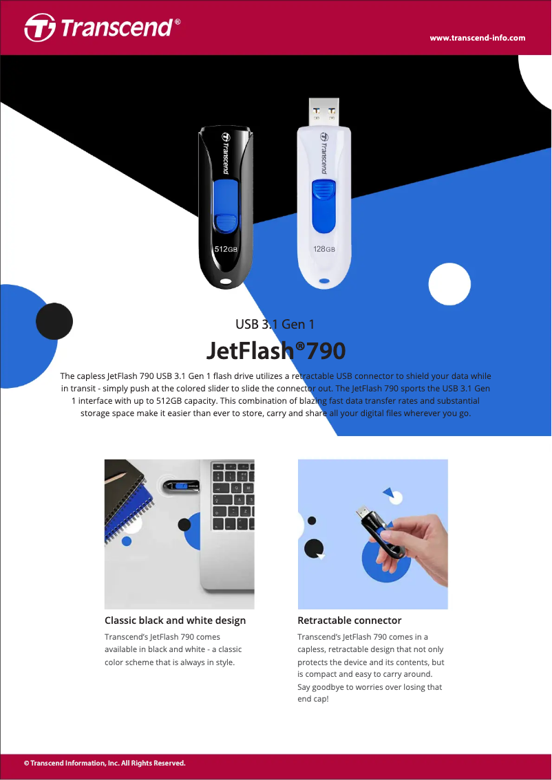 Imagen de la primera página del manual del dispositivo JetFlash 790