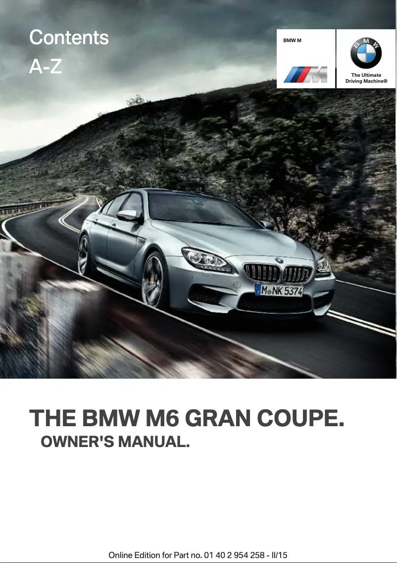 Página 1 del manual Manual de usuario BMW M6 Gran Coupe (2015)
