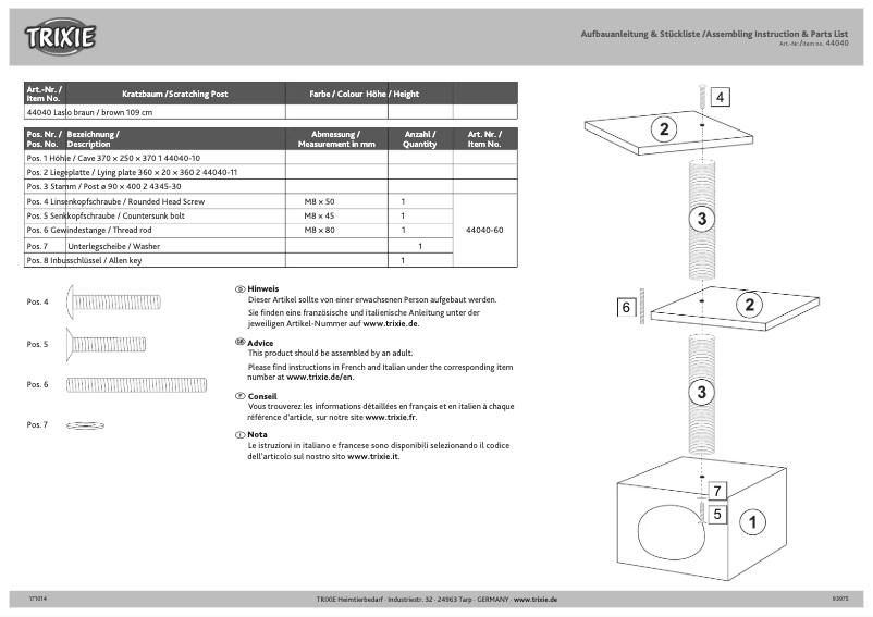 Imagen de la primera página del manual del dispositivo Laslo