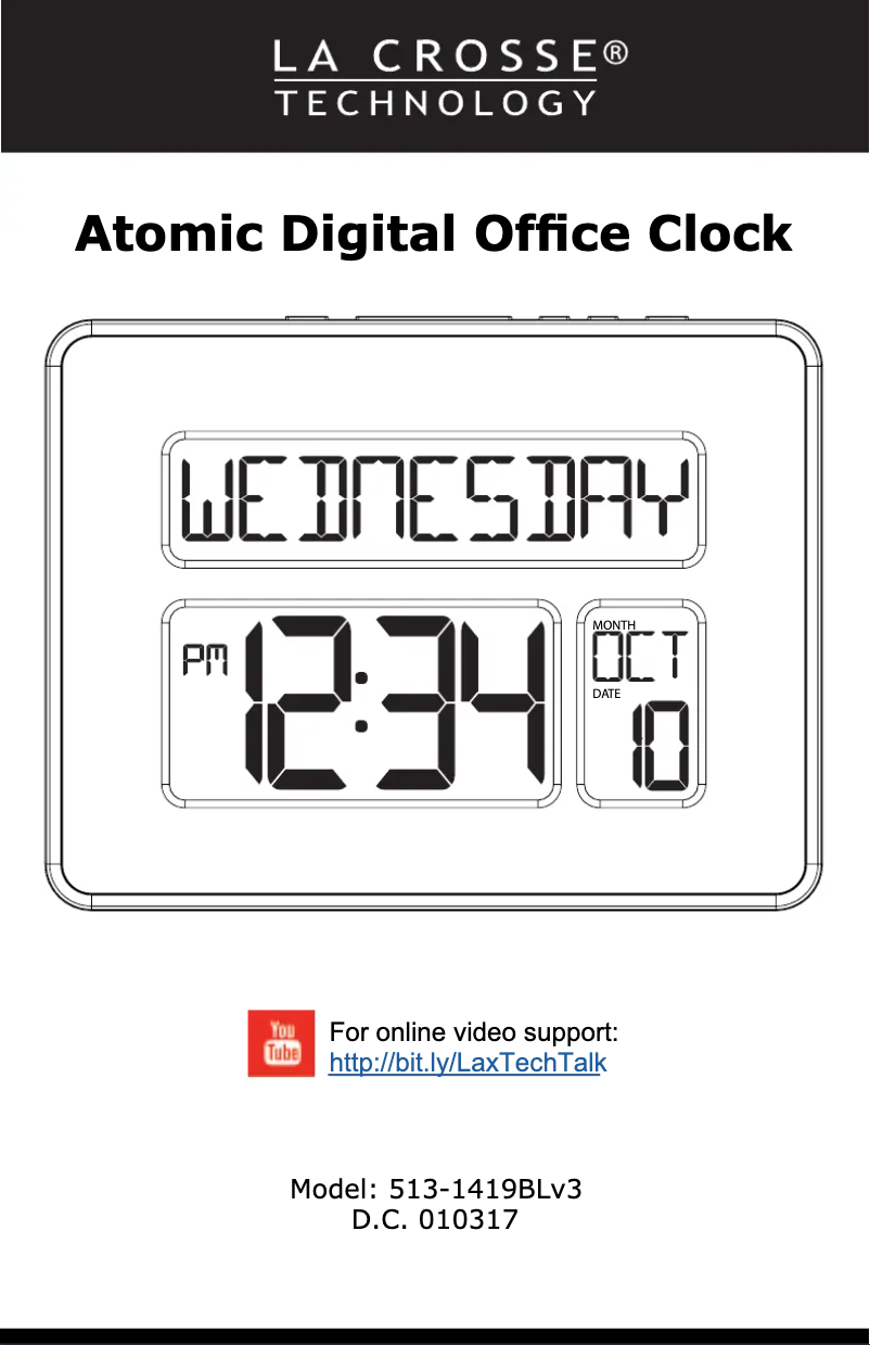 Página 1 del manual Manual de usuario La Crosse Technology 513-1419BLV4