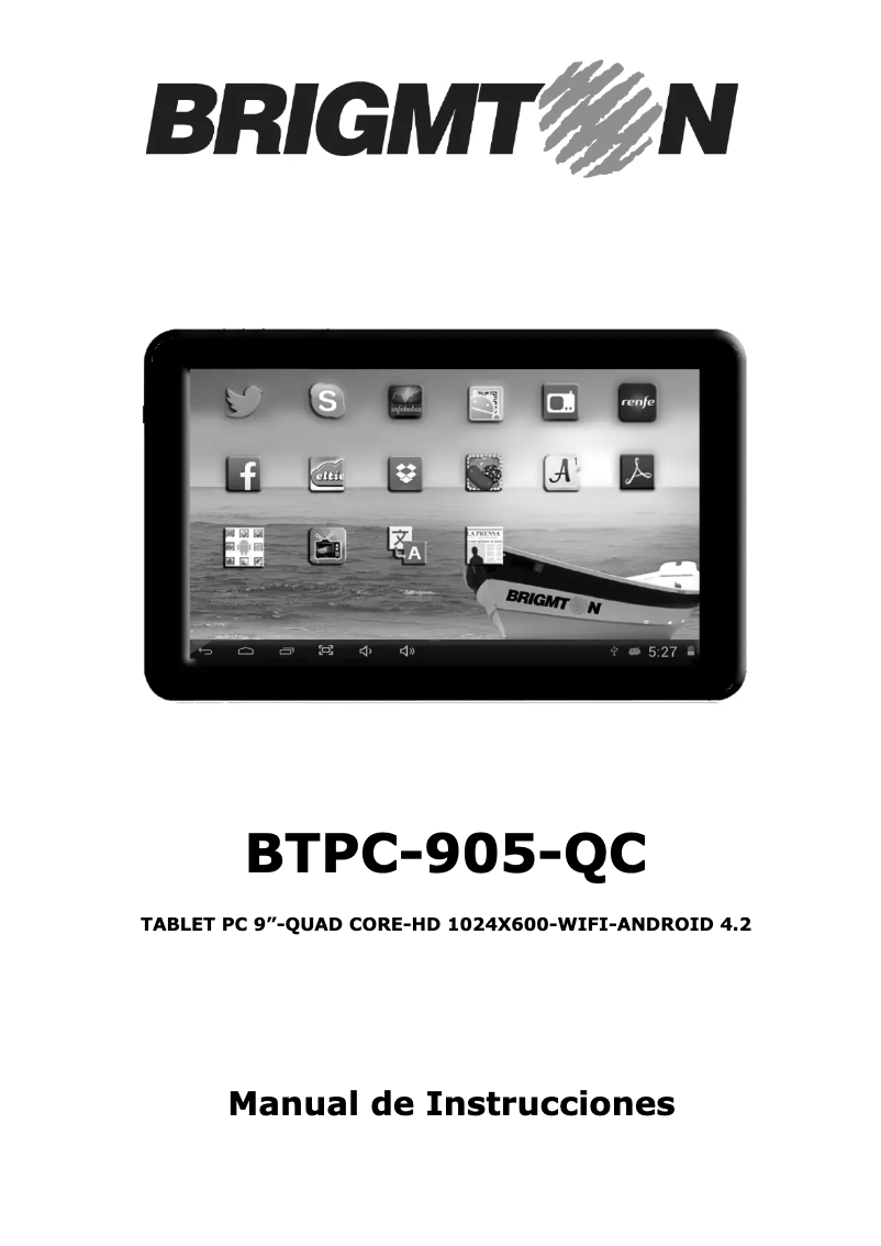 Imagen de la primera página del manual del dispositivo BTPC-905QC