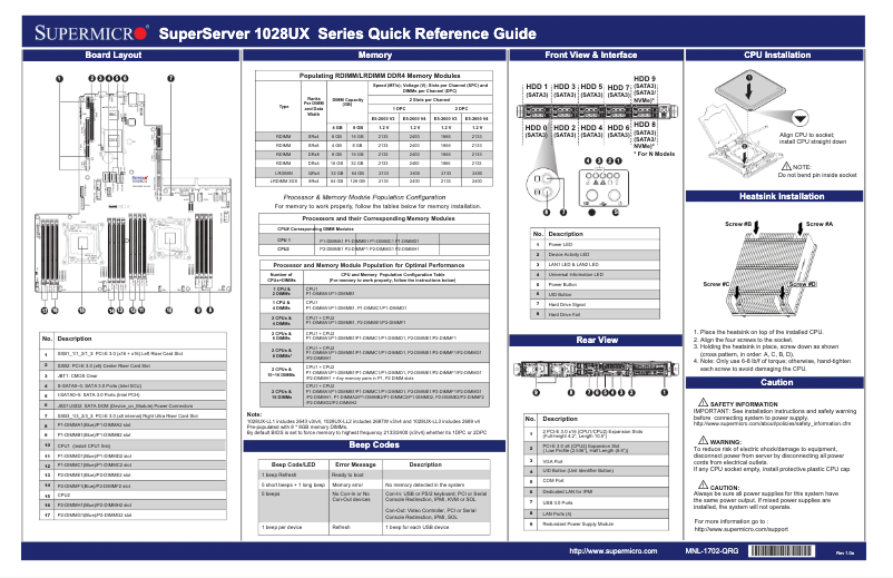 Imagen de la primera página del manual del dispositivo SuperServer 1028UX-LL3-B8