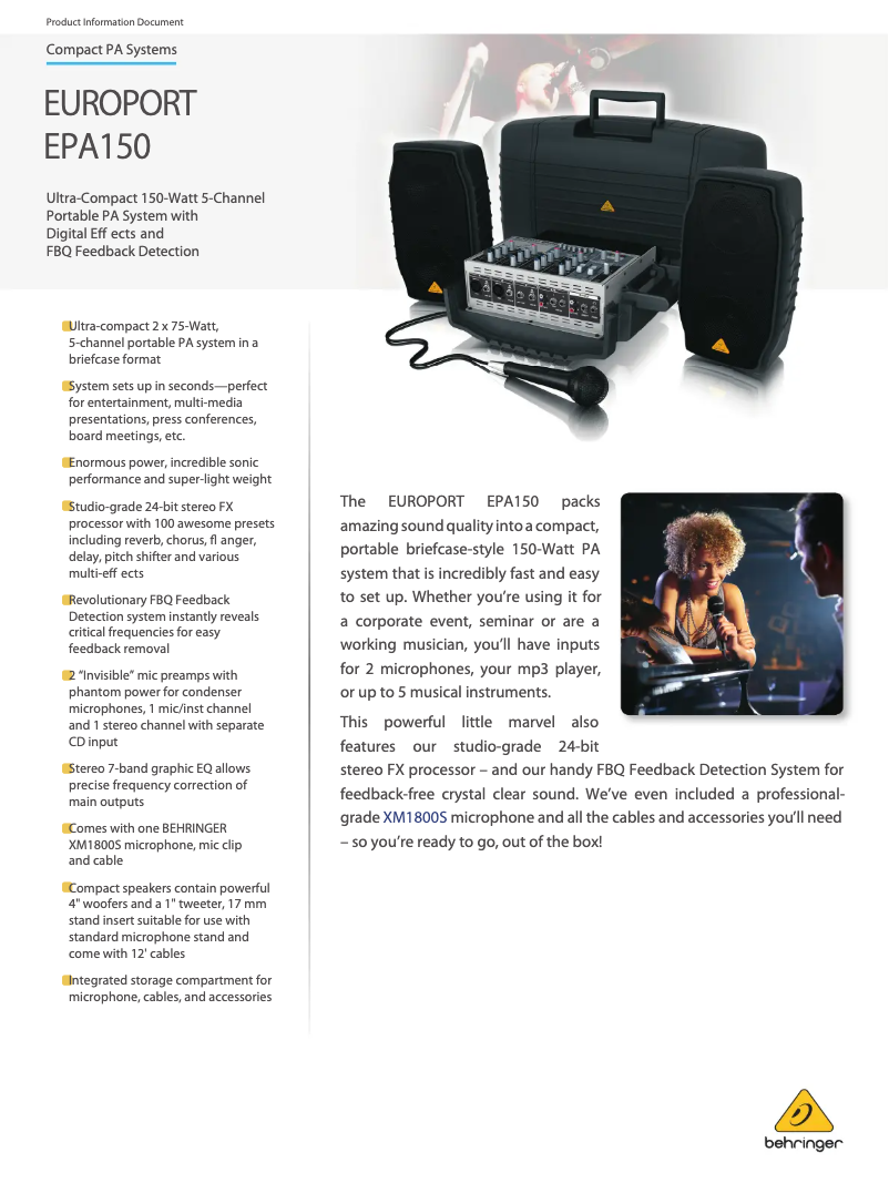 Imagen de la primera página del manual del dispositivo Europort EPA150