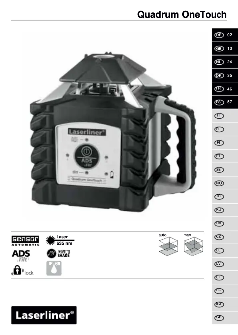 Imagen de la primera página del manual del dispositivo Quadrum OneTouch 410 S