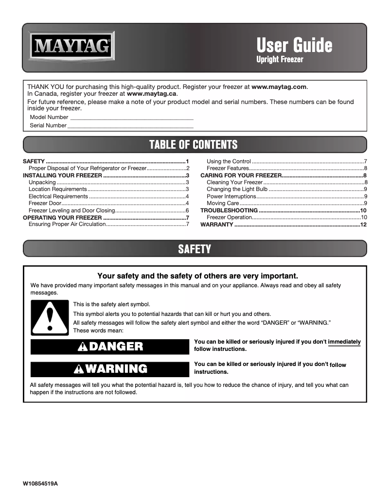 Página 1 del manual Guía de instalación Maytag MZF34X18F