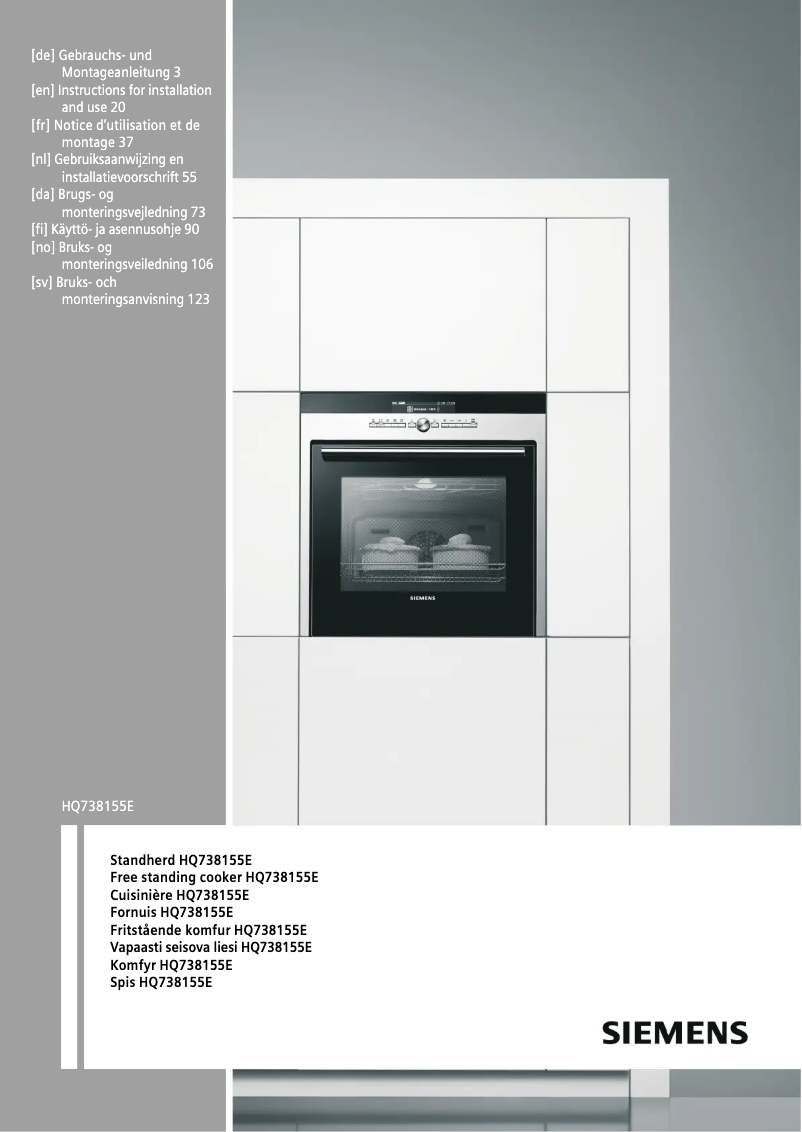 Imagen de la primera página del manual del dispositivo HQ738155E