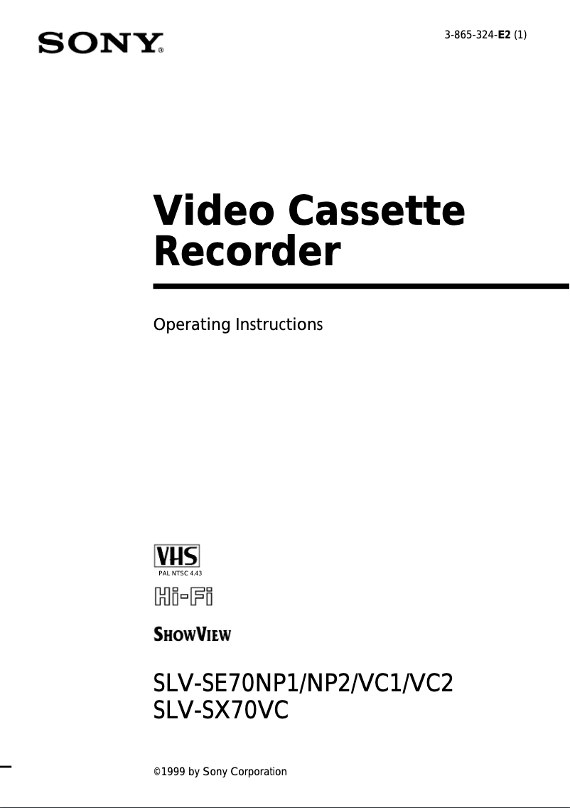 Imagen de la primera página del manual del dispositivo SLV-SX70