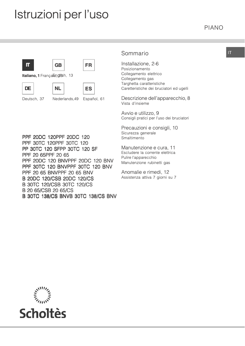 Página nº 1 - Manual de usuario Scholtès PPF 20DC 120