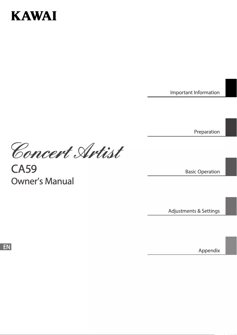 Página 1 del manual Manual de usuario Kawai Concert Artist CA59