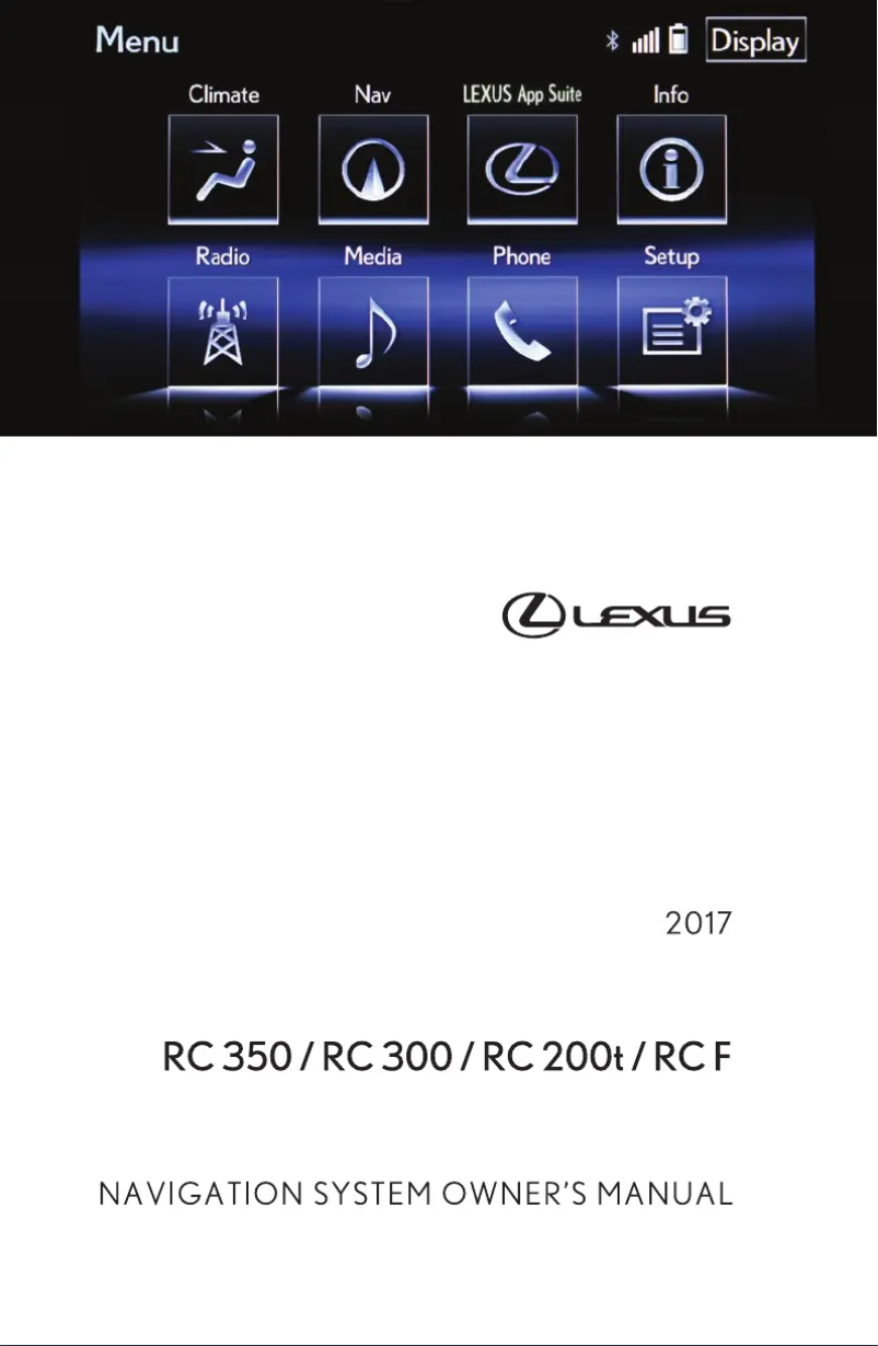 Página 1 del manual Manual de usuario Lexus RC 300 (2017)