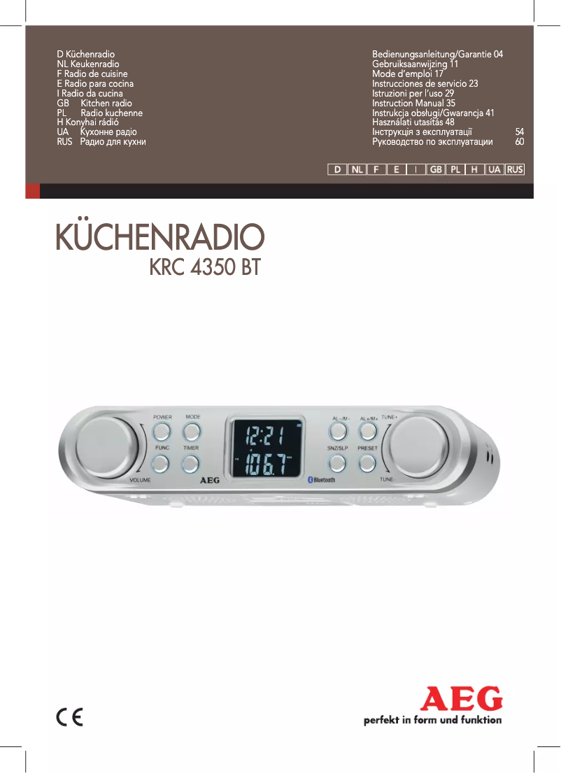 Imagen de la primera página del manual del dispositivo KRC 4350 BT