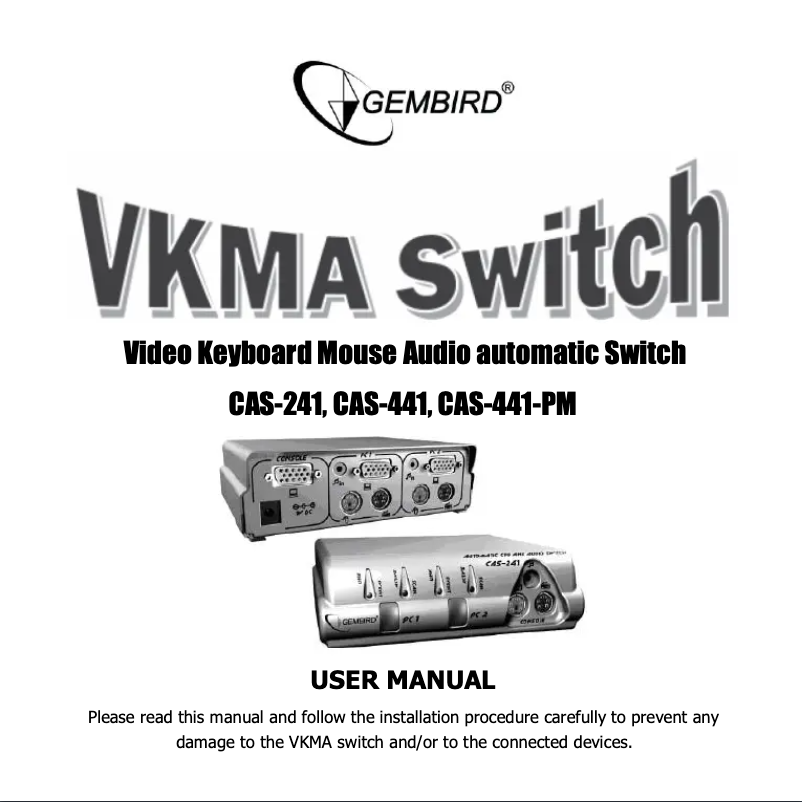 Página nº 1 - Manual de usuario Gembird CAS-241