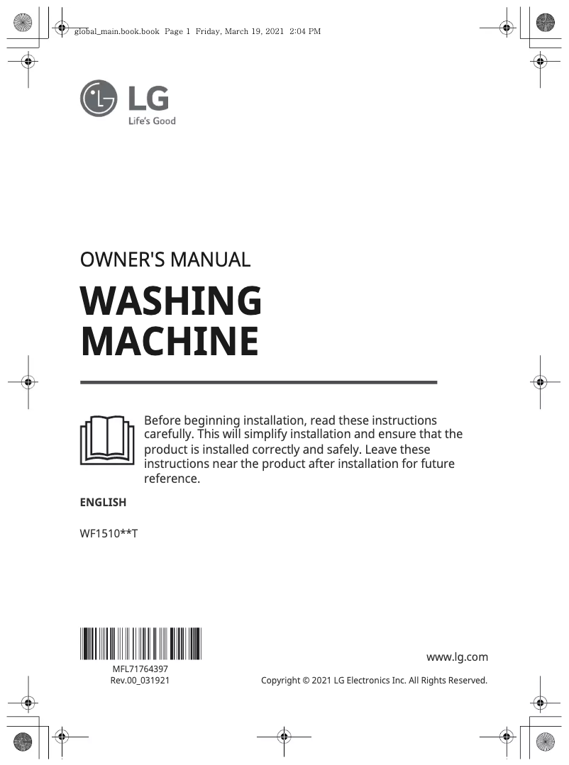 Página 1 del manual Manual de usuario LG WF1510XMT