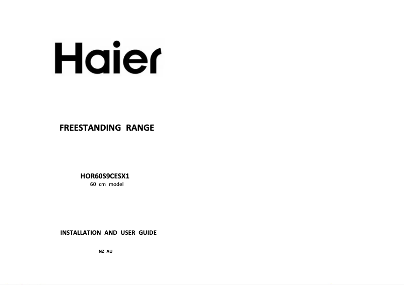 Imagen de la primera página del manual del dispositivo HOR60S9CESX1