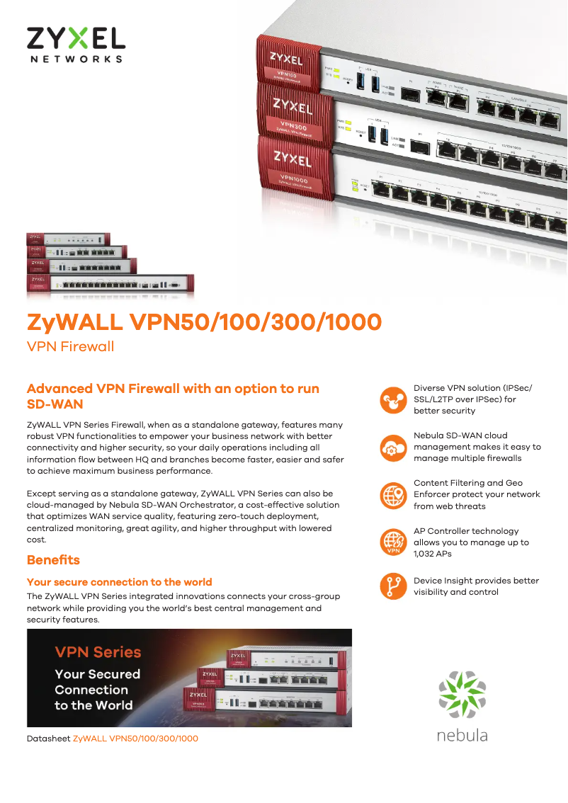 Página nº 1 - Ficha técnica ZyXEL ZyWALL VPN1000