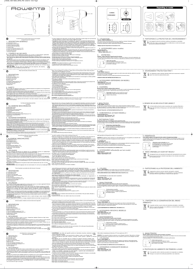 Imagen de la primera página del manual del dispositivo CV8538 Infini Pro 2000