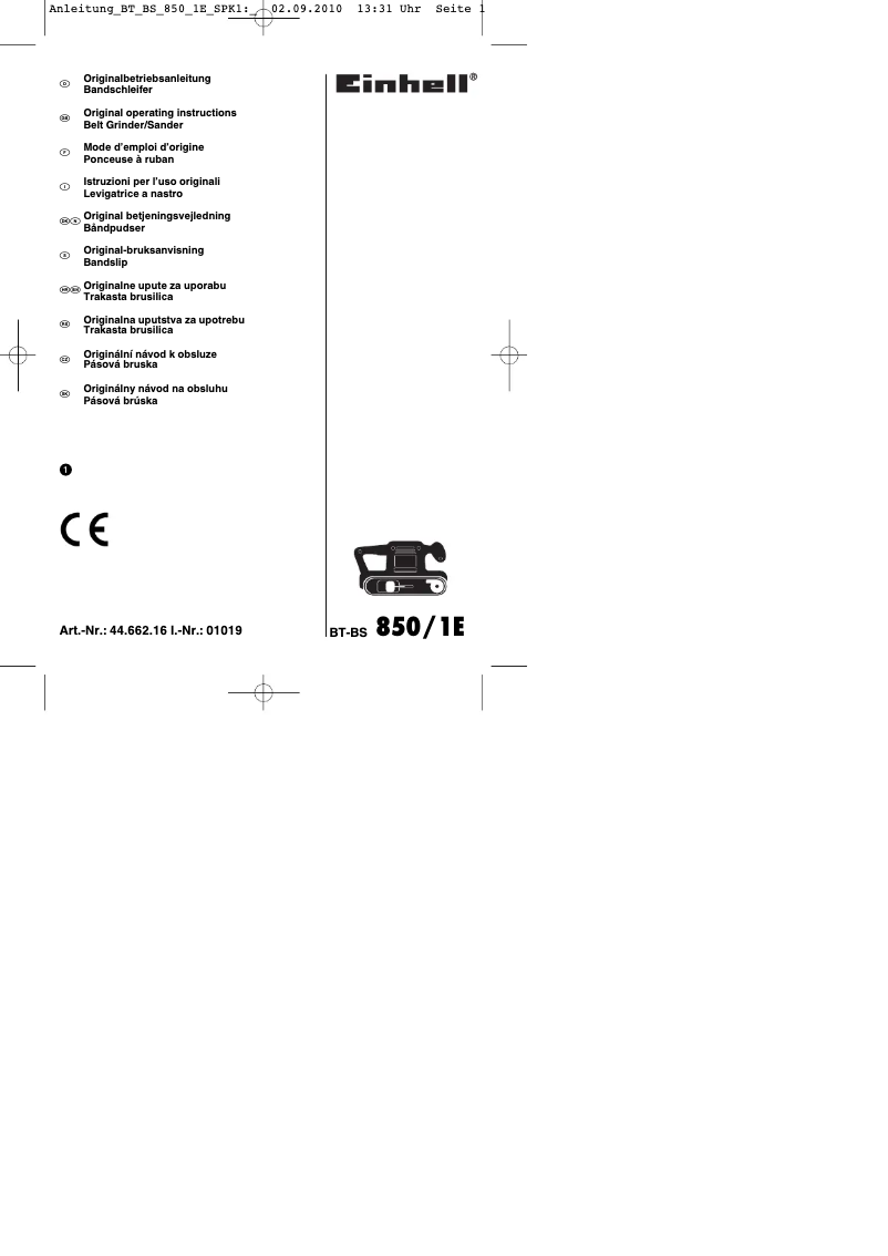 Imagen de la primera página del manual del dispositivo BT-BS 850/1 E