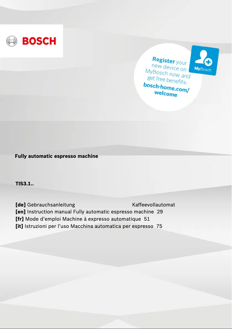 Página 1 del manual Manual de usuario Bosch VeroCup 100 TIS30159DE