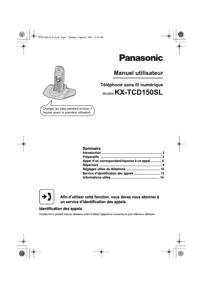 Página 1 del manual Manual de usuario Panasonic KX-TCD153SL
