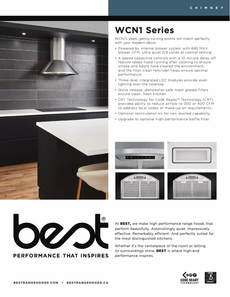 Página 1 del manual Ficha técnica Best WCN1306SS