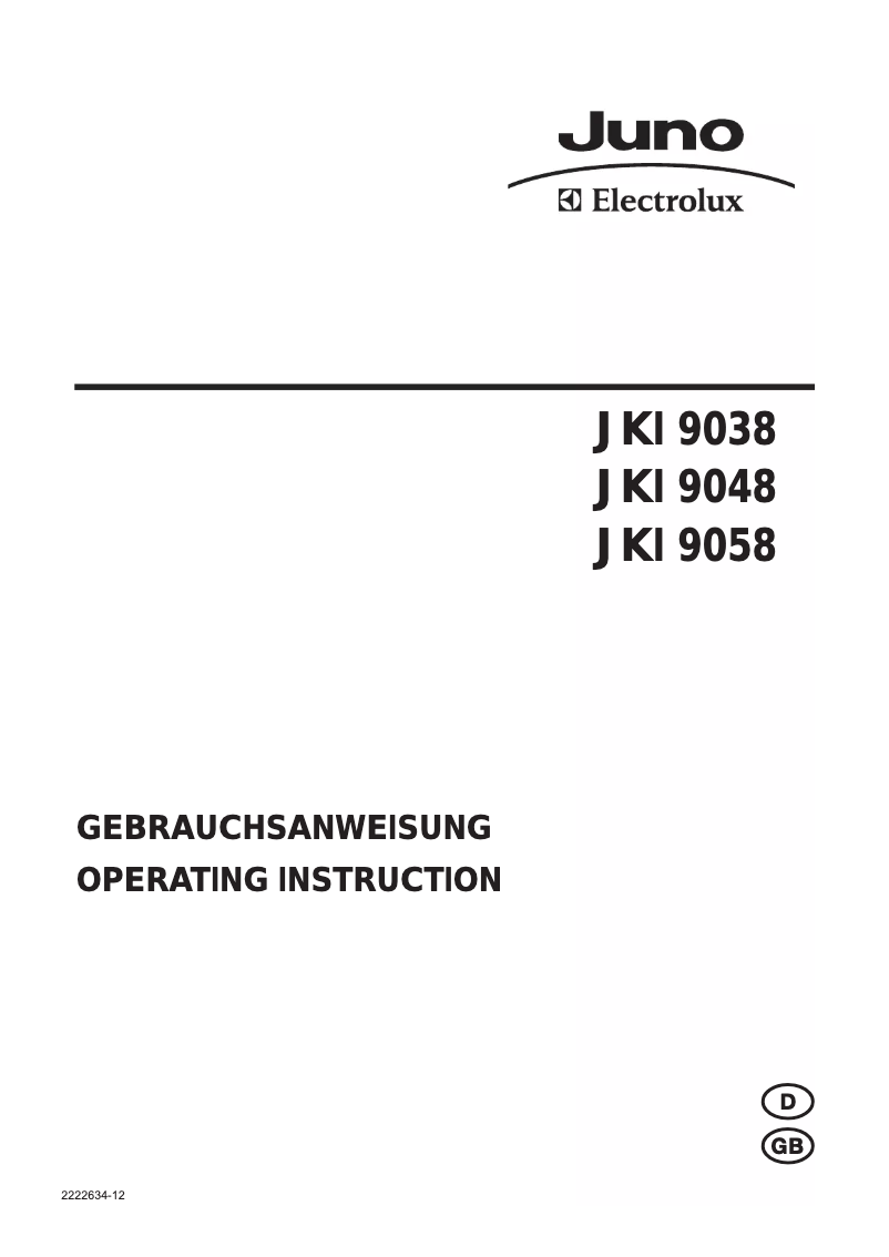 Página 1 del manual Manual de usuario Juno Electrolux JKI9038