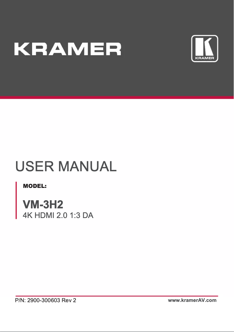 Página nº 1 - Manual de usuario Kramer VM-3H2