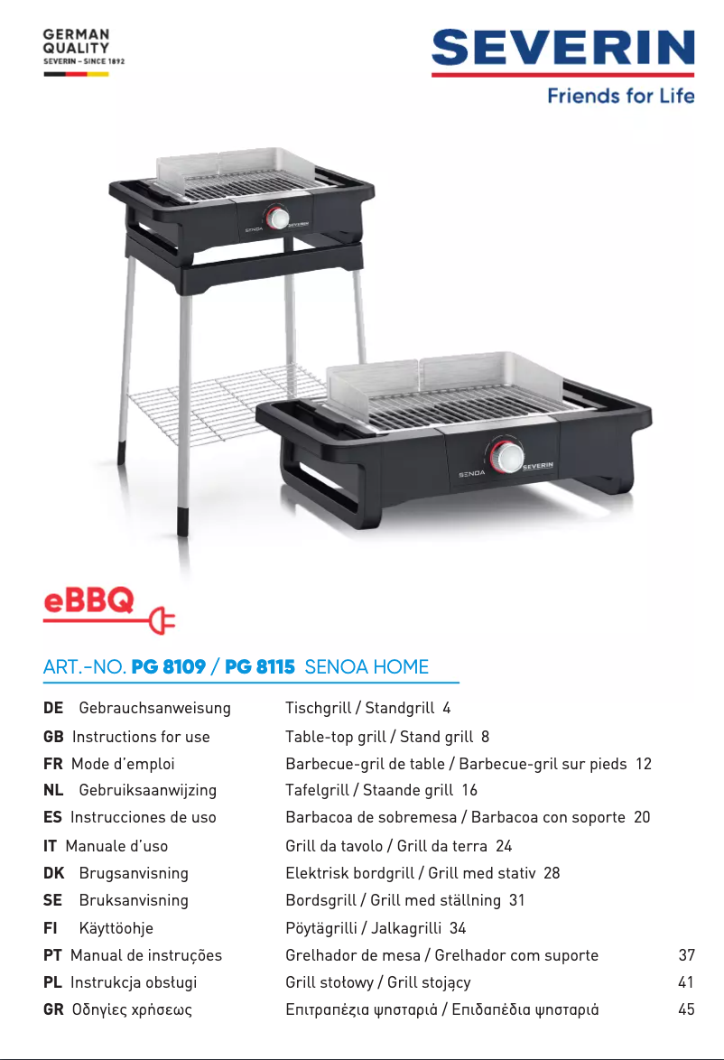 Página nº 1 - Manual de usuario Severin PG 8115