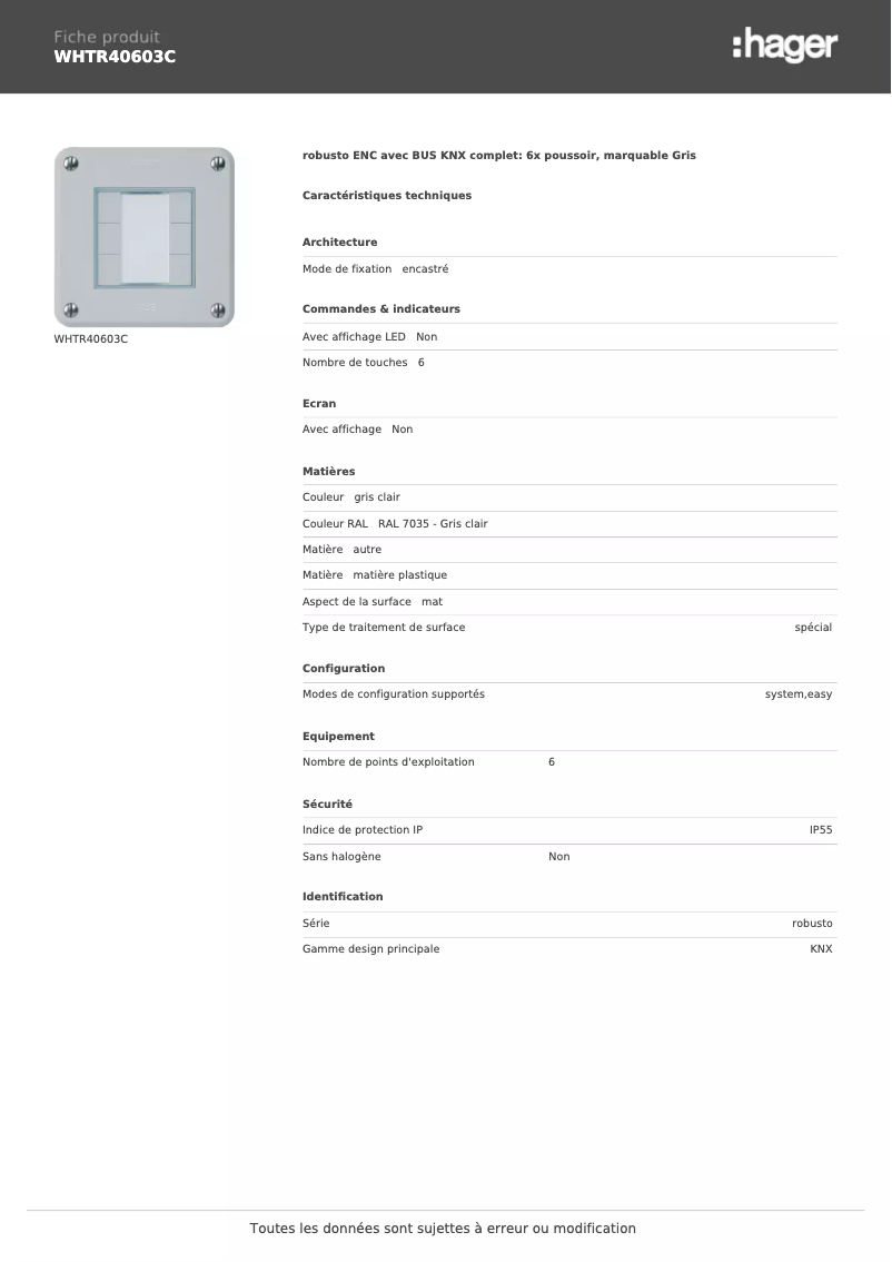 Imagen de la primera página del manual del dispositivo WHTR40603C