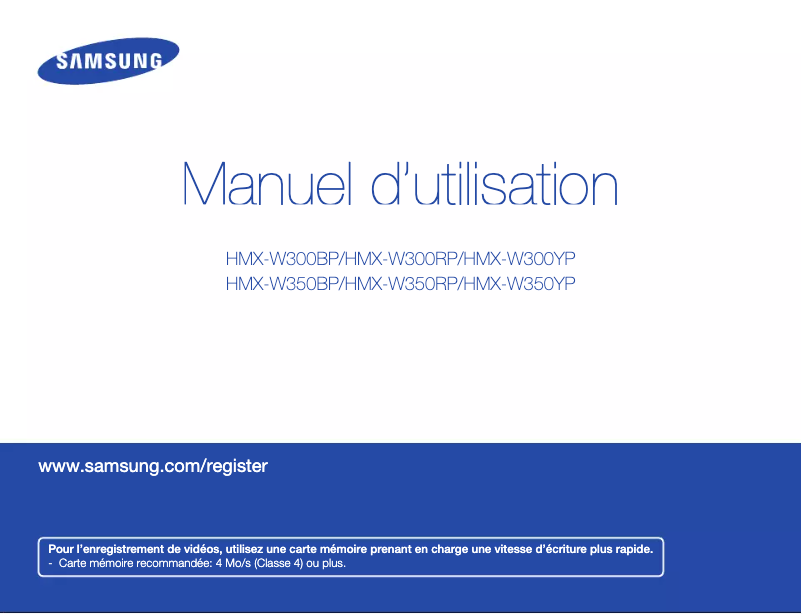 Página 1 del manual Manual de usuario Samsung HMX-W350BP