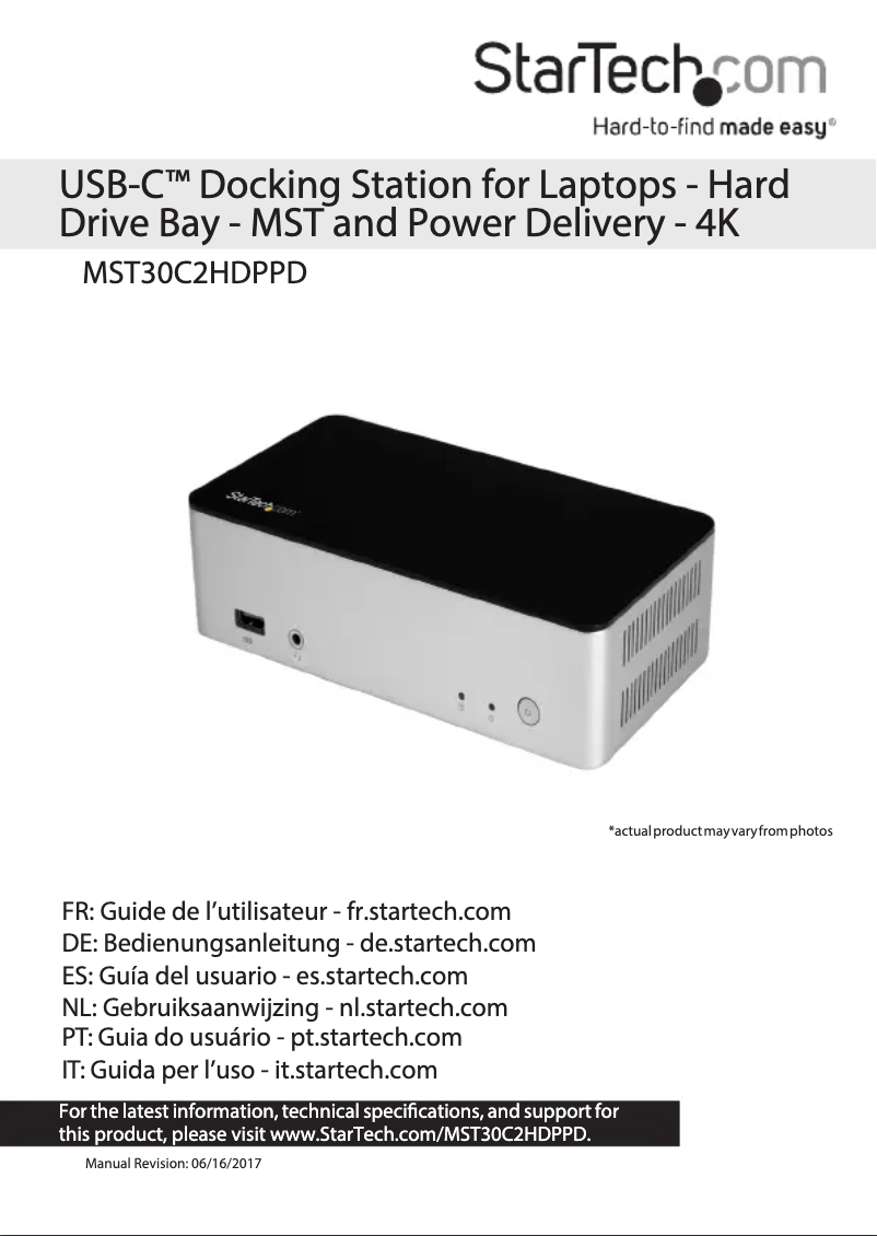 Página nº 1 - Manual de usuario StarTech.com MST30C2HDPPD