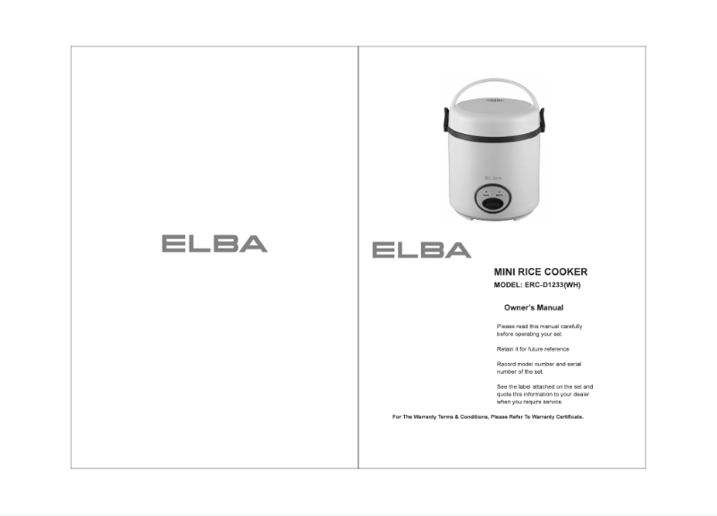Página 1 del manual Manual de usuario Elba ERC-D1233(WH)