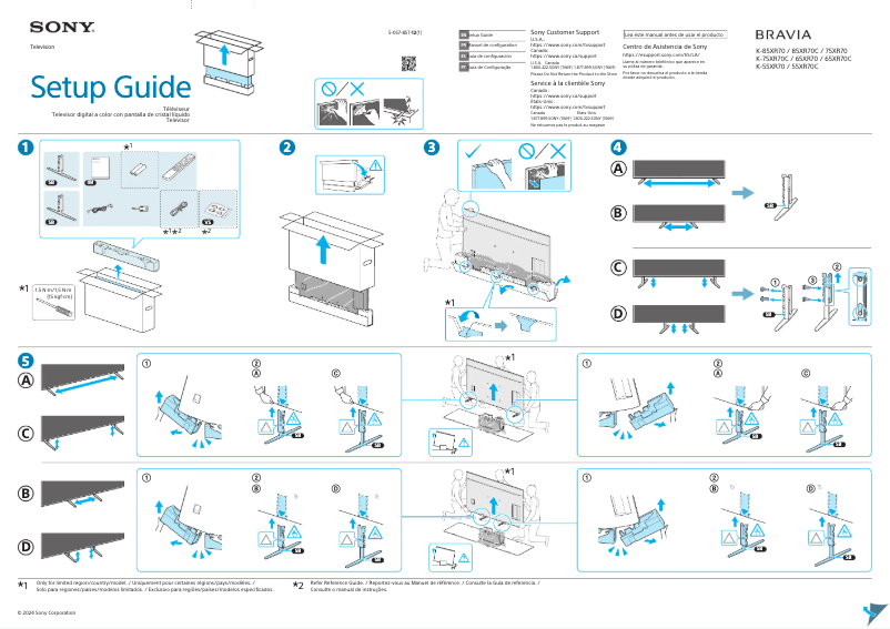 Imagen de la primera página del manual del dispositivo Bravia K-85XR70