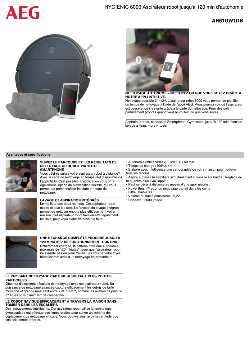 Imagen de la primera página del manual del dispositivo Hygienic 6000 AR61UW1DB
