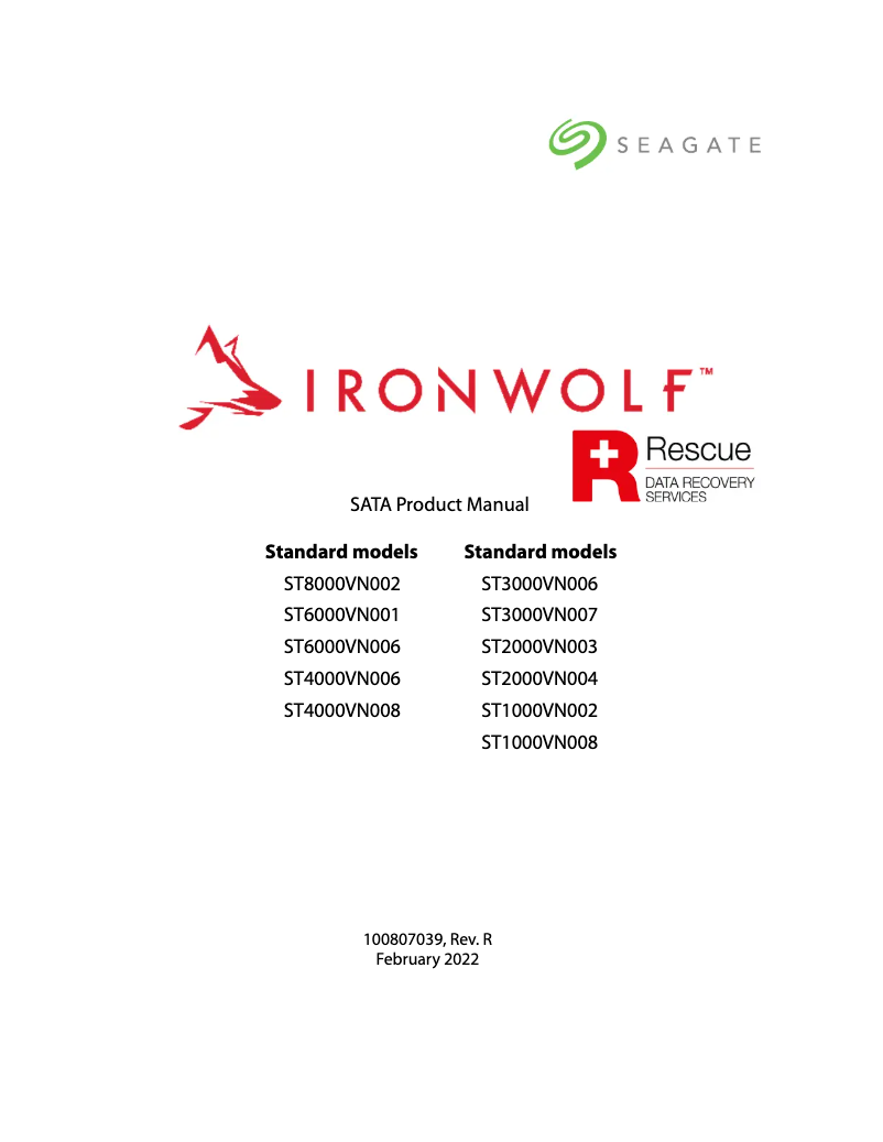 Página nº 1 - Manual de usuario Seagate IronWolf ST6000VN001