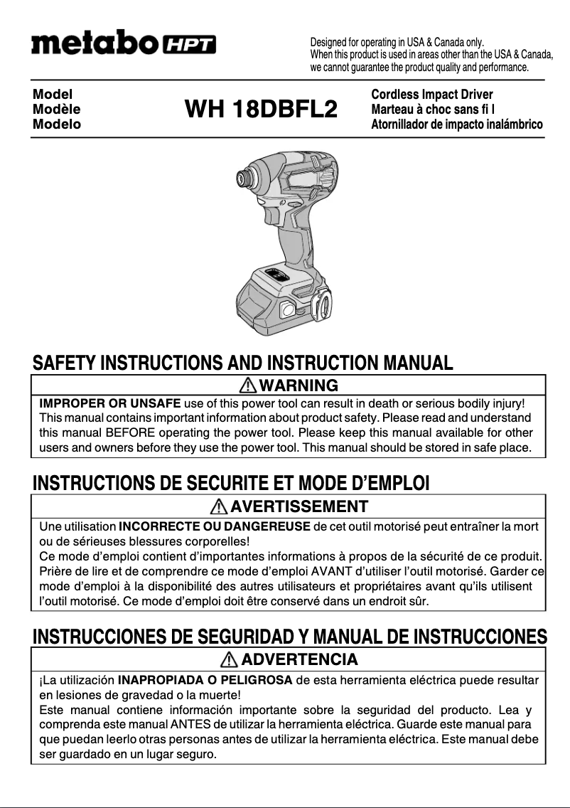 Imagen de la primera página del manual del dispositivo KC18DBFL2