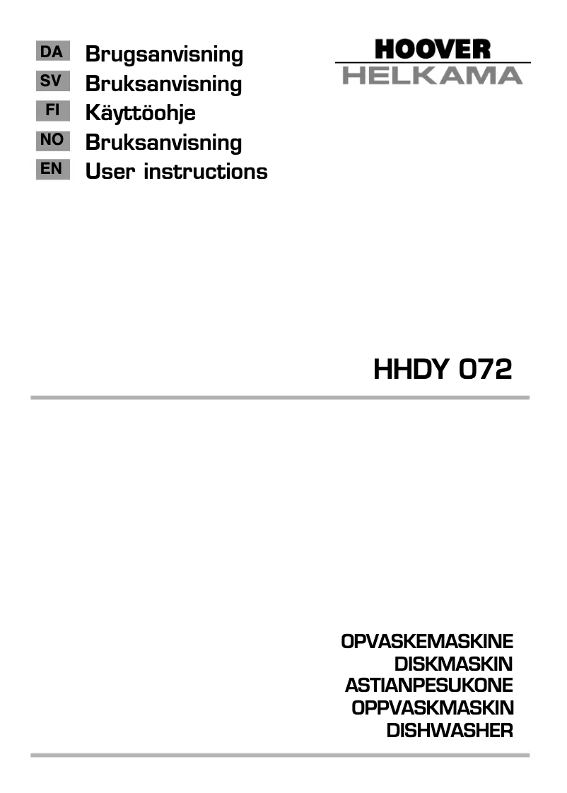 Imagen de la primera página del manual del dispositivo HHDY 072