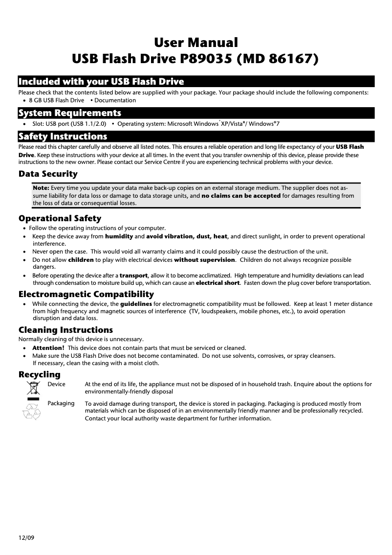 Página nº 1 - Manual de usuario Medion LIFE P89035 (MD 86167)