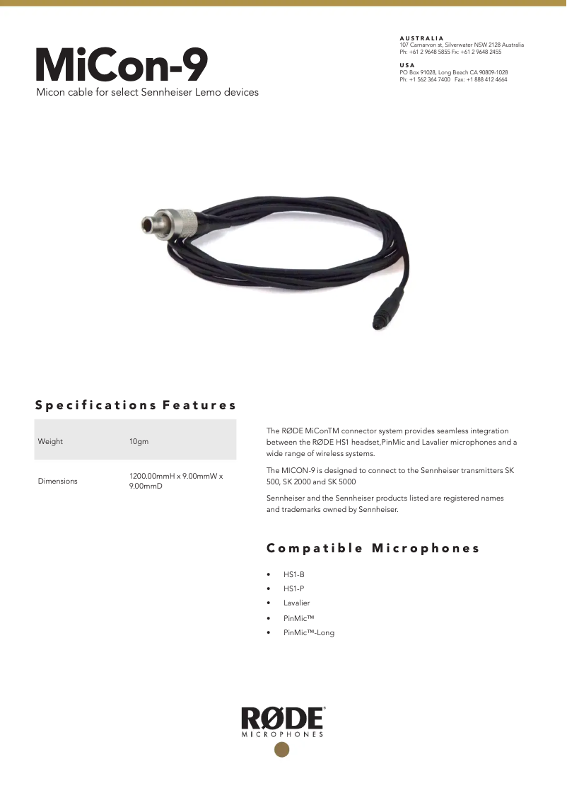 Imagen de la primera página del manual del dispositivo MiCon-9