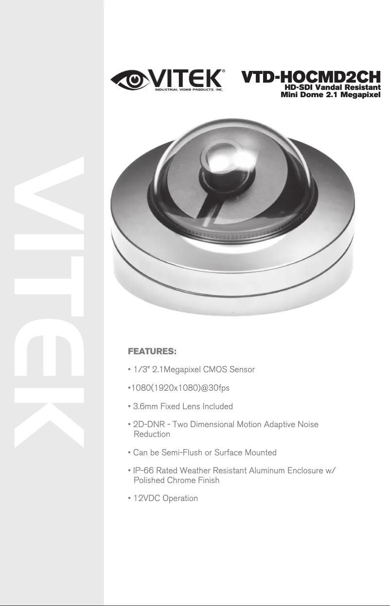 Imagen de la primera página del manual del dispositivo VTD-HOCMD2CH