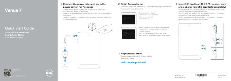 Página 1 del manual Manual de usuario Dell Venue 7 3740