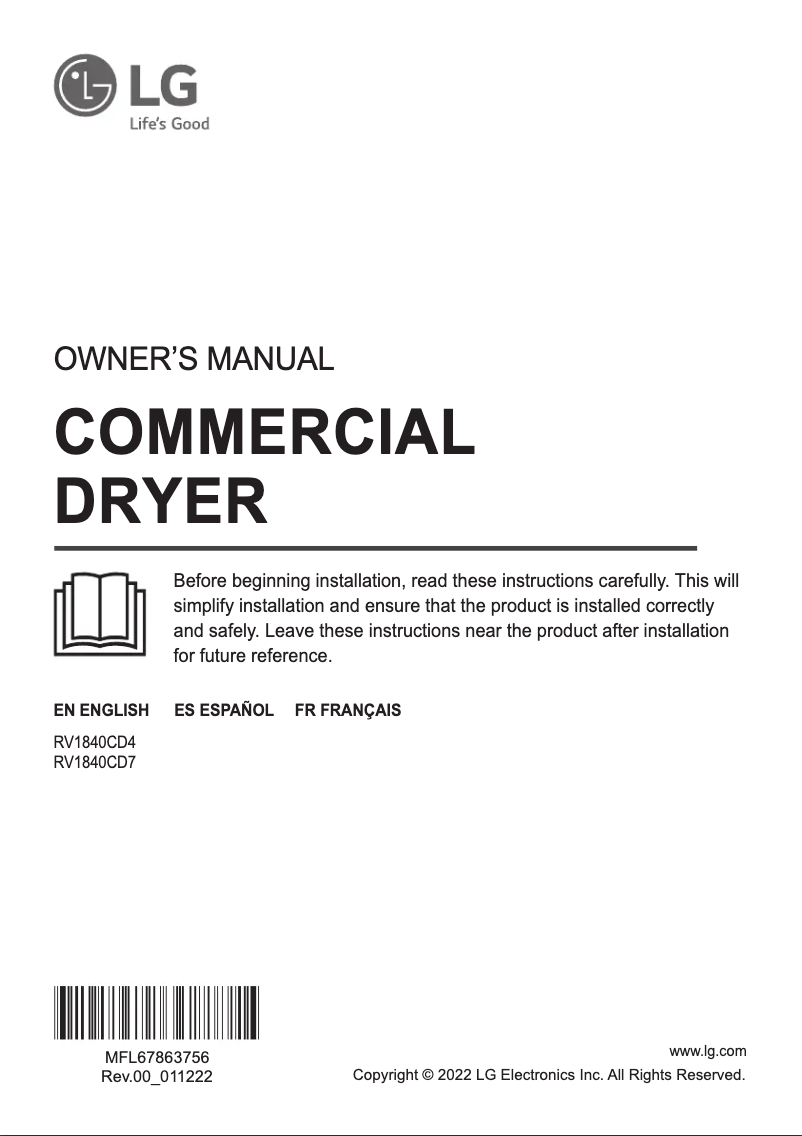 Imagen de la primera página del manual del dispositivo RV1840CD7