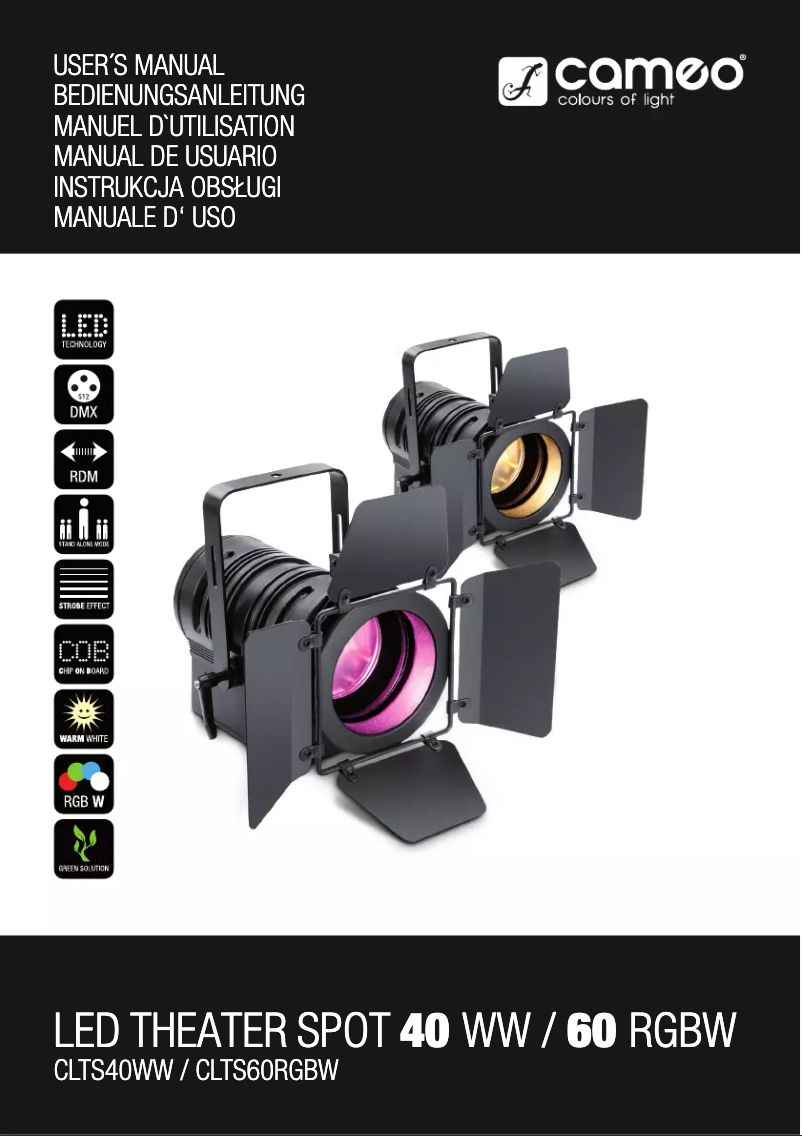 Página nº 1 - Manual de usuario Cameo TS 60 LED Theater Spot