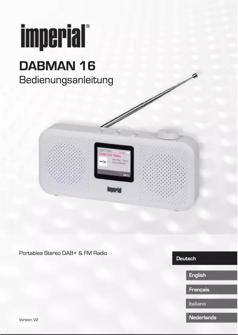 Imagen de la primera página del manual del dispositivo DABMAN 16