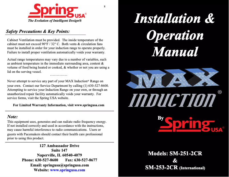 Página 1 del manual Manual de usuario Spring USA SM-251-2CR