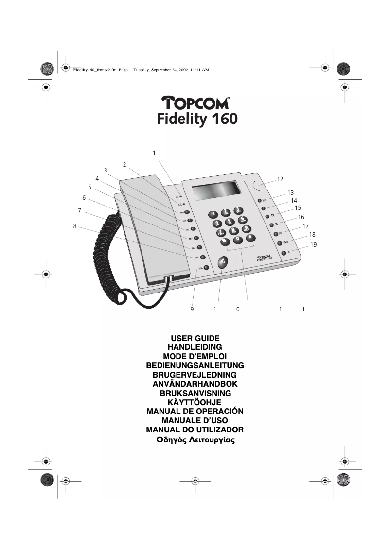 Página 1 del manual Manual de usuario Topcom Fidelity 160