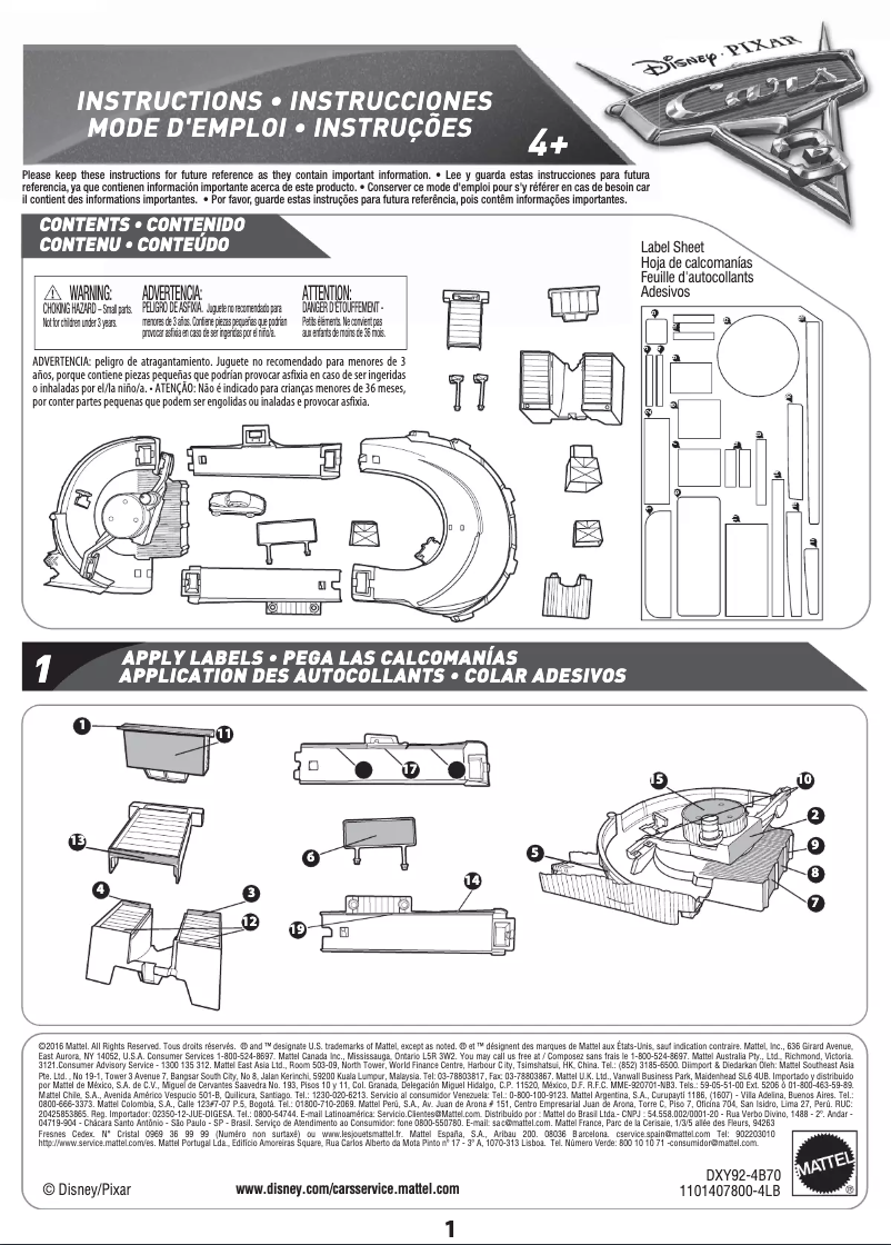 Página 1 del manual Manual de usuario Mattel DXY92