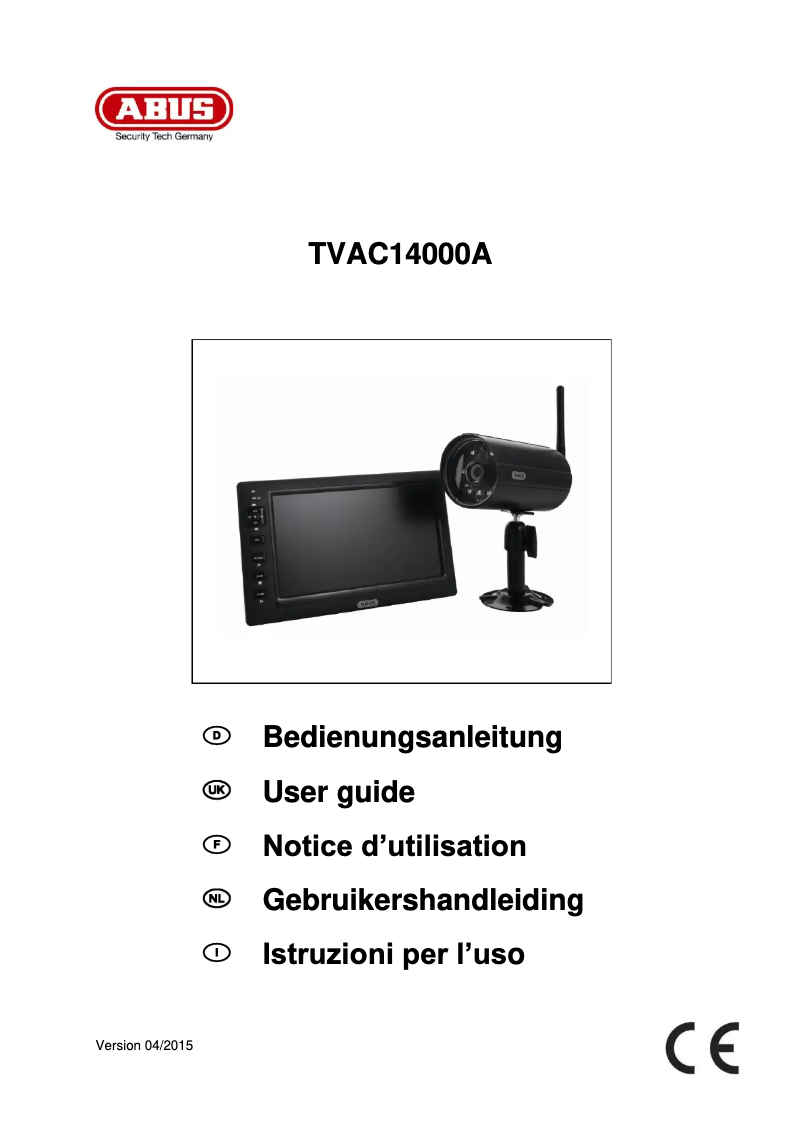 Imagen de la primera página del manual del dispositivo TVAC14000A