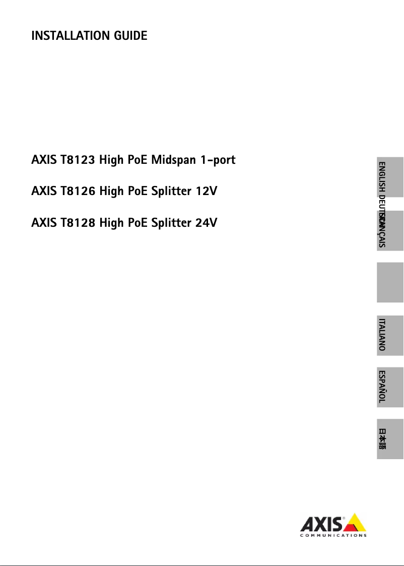 Página nº 1 - Manual de usuario Axis T8125